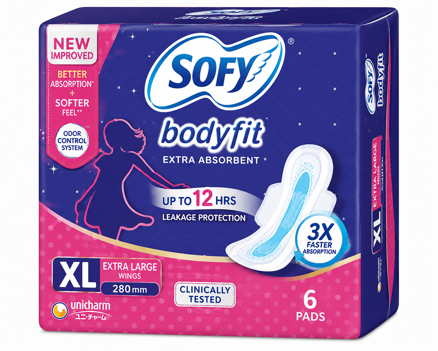 Sofy Bodyfit XL Soft Sanitary Pads (Pack of 6)